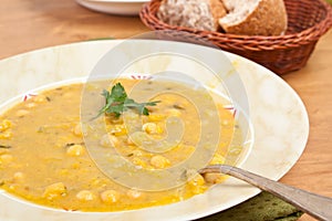 Chickpea and lentil soup photo