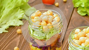 Chickpea salad with fresh vegetable