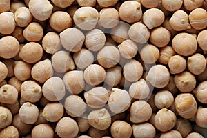Chickpeas background top view close up, legume, food concept, healthy food