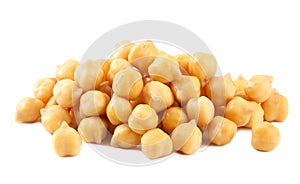 chickpeas isolated on a white background. food