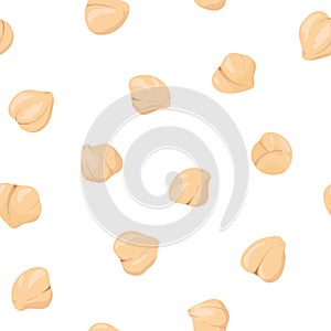 Chickpeas seamless pattern. Vector hand drawn illustration.