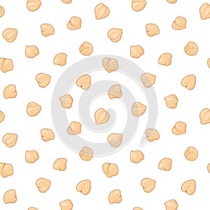 Chickpeas seamless pattern. Vector hand drawn illustration.