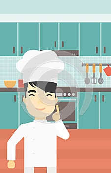 Chief cooker having idea vector illustration.