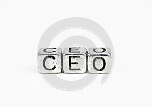 Chief Executive Officer CEO concept with cubic metal letters