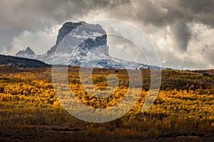 Chief Mountain in Autumn in Glacier National Park, Montana, USA