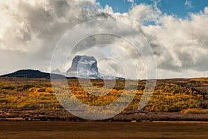 Chief Mountain in Autumn in Glacier National Park, Montana, USA