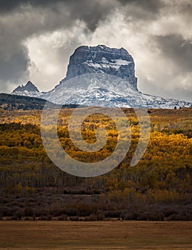 Chief Mountain in Autumn in Glacier National Park, Montana, USA