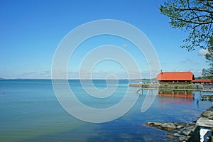 Chiemsee chiemgau lake pier blue sky landscape outdoor summer munich bavaria bayern germany deutschland