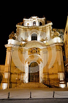 Chiesa Del Carmine at night , Noto Sicily Italy