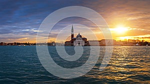 Chiesa del Santissimo Redentore (Church of the Most Holy Redeemer) - Il Redentore Church at sunset, Venice, Italy.