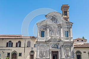 The Chiesa di Ognissanti, a Franciscan church in Florence, Italy photo