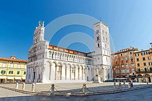 Chiesa di San Michele in Foro St Michael Roman Catholic church basilica on Piazza San Michele square in Lucca photo