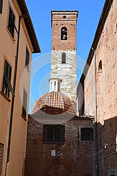 Tower and Chiesa di Sant\'Agostino, Piazza Sant\'Agostino, Lucca, Tuscany, Italy photo