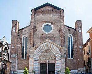 Chiesa di Sant`Anastasia exterior and blue sky
