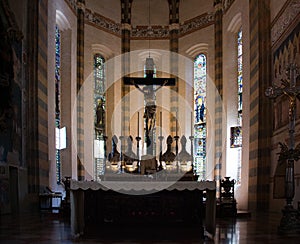 Chiesa di Sant`Anastasia the interior and Christ on a cross