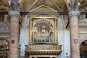 Chiesa di Sant`Anastasia the interior, organ instrument