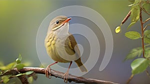 Chiffchaff (Prinia parva) perched on a branch