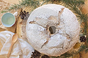 Chiffon cake with lemons for breakfast