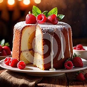 Chiffon Cake , traditional popular sweet dessert cake