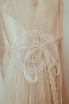 Chiffon wedding dress details