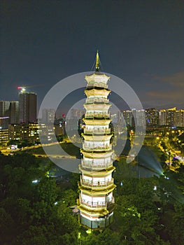 Chigang Pagoda in the evening, Guangzhou