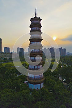 Chigang Pagoda at sunset, Guangzhou