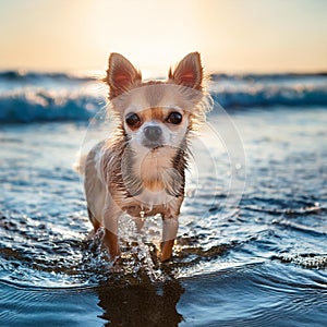 chihuaha bathing, AI generated