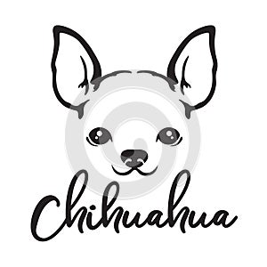 Chihuahua Dog Face Line Art