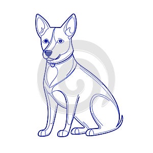 Chihuahua hand drawing illustration in black color isolated on white background