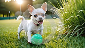 Chihuahua Puppy Playing Outdoors