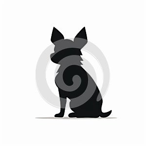 Chihuahua Silhouette Icon: Monochromatic Contemplation By Charles Schulz