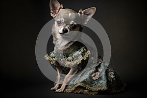 Chihuahua wearing a dress