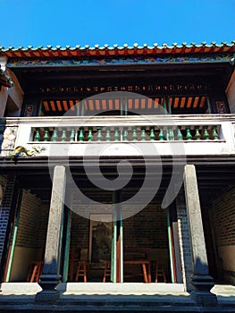 chik kwai study hall  the amazing  design old Chinese building in hongkong photo