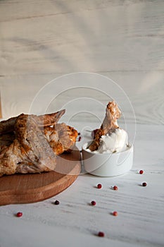 Chiken wings with sour creme