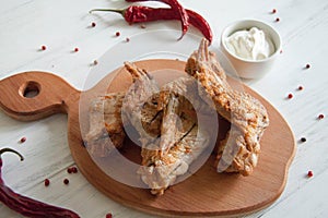 Chiken wings with sour creme