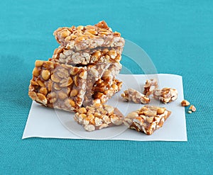 Chikki Indian Sweet on a Parchmen Paper photo