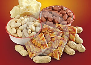 Chikki, Indian traditional and popular sweet, is made from peanuts and jaggery, Til Chiki, Peanuts Chikki photo