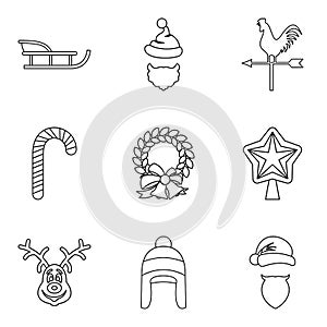 Chilblain icons set, outline style photo