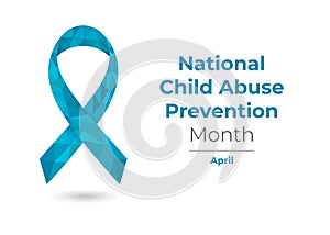 Child Abuse Prevention Month blue awareness ribbon photo