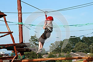 Child in adventure playground