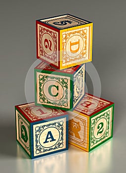 Child Alphabet Blocks Stacked