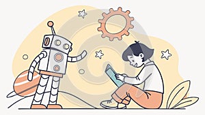 Child Assembling Robot Toy, Early STEM Learning, vector design Generative AI