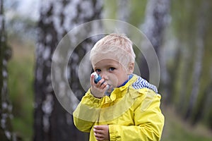 Child and asthma inhaler