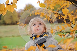 Child in autumnal park