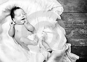 Child baby infant beautiful portrait black and white
