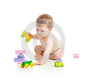 Child baby playing with toys