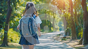 The child with backpack.AI generated