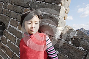 Child on Badaling great wall photo