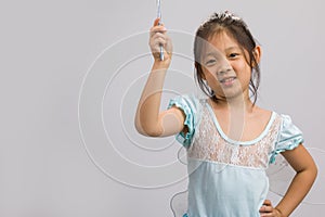 Child in Ballet Dress, Isolated on White