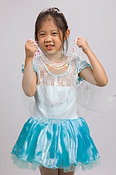 Child in Ballet Dress, Isolated on White